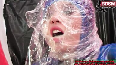 Latex and Plastic fuck three-some ffm with fetish milfs