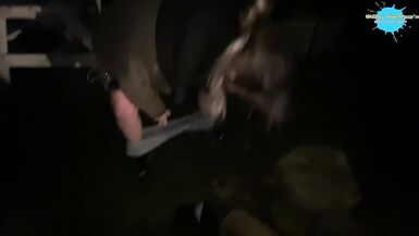 Street hotty abased and copulates a fake cock in the street for a man - 14 image