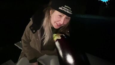 Street hotty abased and copulates a fake cock in the street for a man - 7 image