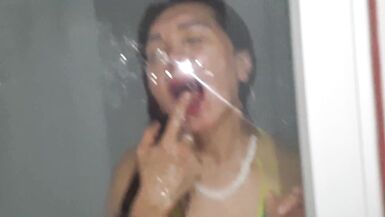 THE CARNAL FEMALE-DOM WASHES HER GAZOO AND BAWDY CLEFT WHEN LEAVING THE SAUNA - 6 image