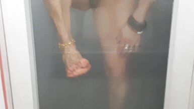 THE CARNAL FEMALE-DOM WASHES HER GAZOO AND BAWDY CLEFT WHEN LEAVING THE SAUNA - 7 image