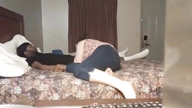 Wench Wife sucks BBC during the time that white hubby in washroom - 11 image
