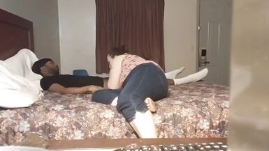 Wench Wife sucks BBC during the time that white hubby in washroom - 15 image