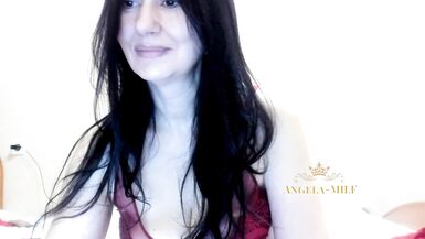 Ebon haired mother I'd like to fuck in lace nylons and burgundy hawt pants dances and arouses silly dicks / Angela-mother I'd like to fuck - 15 image