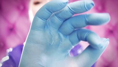 ASMR movie scene hawt sounding with Arya Grander - blue nitrile gloves fetish close up episode - 10 image