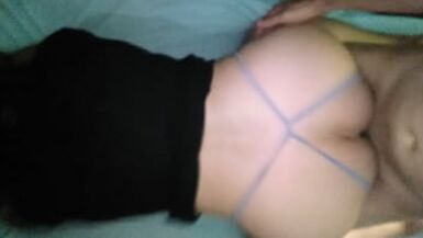 My partner sucks me and I put her ebony costume on - 1 image