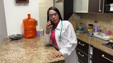 Pretty Doctor Wife Wrong Pill and Now That Babe Has to Aid with the Guy's Erection - 1 image