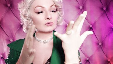 ASMR: lateks tıbbi eldivenler ve yeşil PVC ceket - i pin up anne Glaminatrix Arya Granderı becermek istiyorum - ücretsiz vid - 4 image