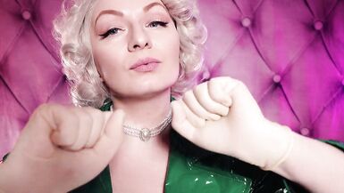 ASMR: lateks tıbbi eldivenler ve yeşil PVC ceket - i pin up anne Glaminatrix Arya Granderı becermek istiyorum - ücretsiz vid - 5 image