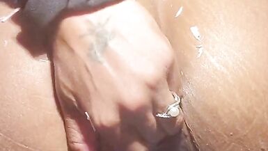 Spitting all over my saggy mounds Slapping my butt hard whilst I place in my fingers in my wazoo and squir - 8 image