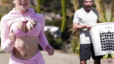 Pretty Mother I'd Like To Fuck Shows Off Her Ideal Breasts In The Sun And Bonks Her Gifted Lad Toy Outside By The Pool - 6 image