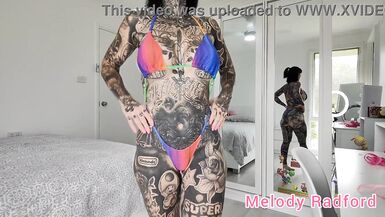Sheer light Pink and Pink Micro Bikini try on Melody Radford - 9 image