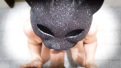Woman kneels down to give oral job to ally. - 3 image