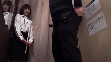 Exposing the Lower Half of Your Body in the Fitting Room! Cloth Shop Assistant in a narrow space -three - 3 image