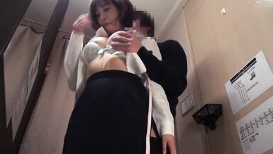 Exposing the Lower Half of Your Body in the Fitting Room! Cloth Shop Assistant in a narrow space -three - 8 image