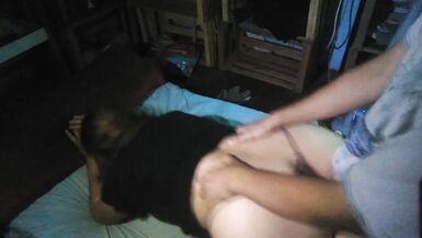 I drilled her doggy style at night with the strap on its side - 5 image