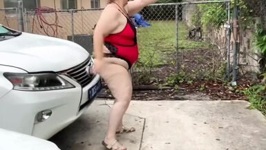 Hawt Large A-Hole Lewd Hawt big beautiful woman Mother Id Like To Fuck Mommy With Large Bumpers Caught Masturbating Publicly In Car (Afro Chap Jerk Off On SSBBW Gazoo) - 1 image