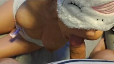 I engulf him lustfully and paw him until this guy fills my large boobs with cum - 1 image
