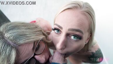 Elana Bunnz in Step Mommy and Lascivious Step Aunt Share My Cock For Christmas - 9 image