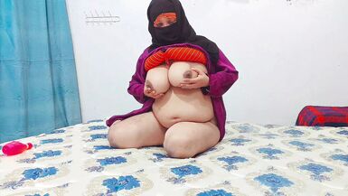 Large Milk Sacks Muslim Niqab Hotties Pumping with Fake Penis in Doggystyles - 1 image