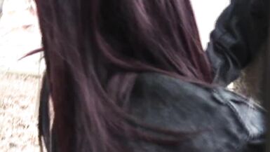 brunette hair mother I'd like to fuck likes to engulf a stranger's cock outdoors - 11 image