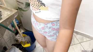 Stepmom Therapy Epi 9 I Like Washing and Cleaning the Abode but my Stepson Appears when I'm Alone to Touch my Wazoo and Seduce me with his Large Cock - 4 image