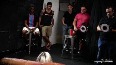 Lil Blonde MILF Fucks and Sucks all the Cocksmen - 4 image