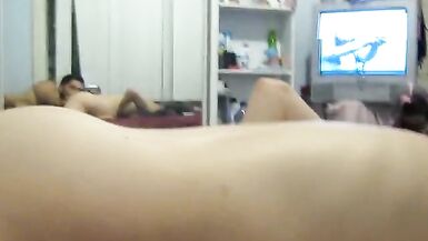 Pregnant Lil Emo Slut Cums as she Humps a Pillow - 5 image