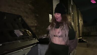 Wicked street cutie in the dumpster stripping - 12 image