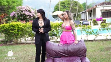 I engulf my client's cum-hole to talk to her about buying the farm - Min Galilea ft Sofia Larson - 3 image