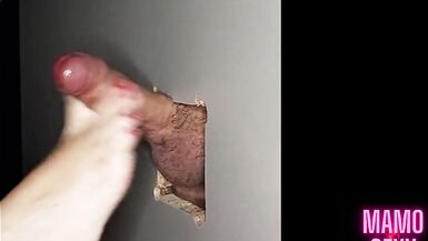Gloryhole blow job footjob and cum in throat - 12 image