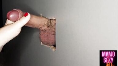 Gloryhole blow job footjob and cum in throat - 3 image
