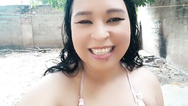 I receive home horny from the street to watch a chap whose dick was showing in his panties, and I go str8 to the patio to masturbate outdoors, my slit is juicy with the want for large cocks. I wish u to fuck me, do u dare? - 2 image