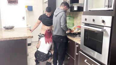 Wife and her Spouse Cooking but Ops his Ally Gropes his Wife Next to the NTR Netorare NTR - 4 image