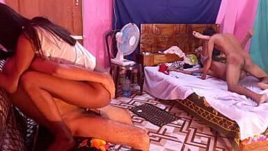 Christmas bengali Sex Intensive taut slit banging with A stupid slender sluts with 2 boys Sex - 1 image
