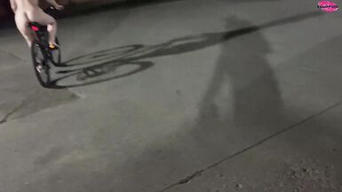 Behind the scenes footage of 'Street gal steals a bike but has to ride it back undressed!' - 12 image