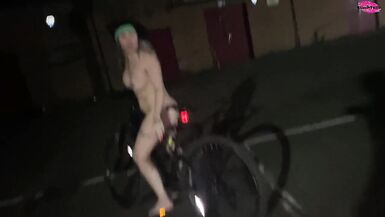 Behind the scenes footage of 'Street gal steals a bike but has to ride it back undressed!' - 13 image