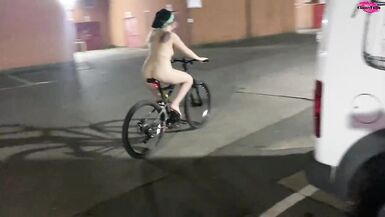 Behind the scenes footage of 'Street gal steals a bike but has to ride it back undressed!' - 4 image