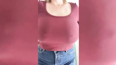 My Girlfriend Shakes her Very Large Milk Shakes on Cam - Large A-Hole Emma