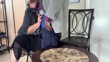 Business Collision Turned Into Afro Cock Oral-Sex By Excited Sex SSBBW Blond Mother I'd Like To Fuck Secretary, Boss Eating Cunt In Office (Large Spunk Flow On Mangos) Large Load - 1 image