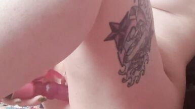 Petite obese altgirl orgasming with rabbit sex-toy, tattooed and pierced with lots of groaning - 12 image