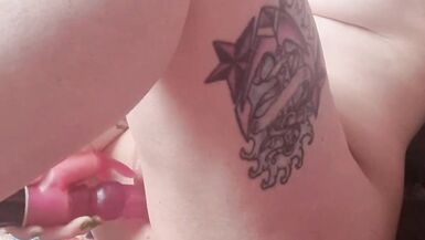 Petite obese altgirl orgasming with rabbit sex-toy, tattooed and pierced with lots of groaning - 14 image