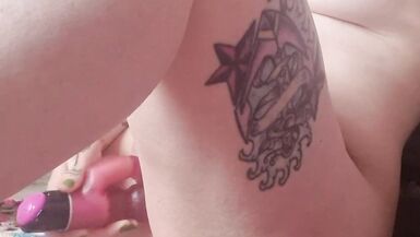 Petite obese altgirl orgasming with rabbit sex-toy, tattooed and pierced with lots of groaning - 15 image