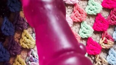 Close up banging muff with rabbit marital-device, tattooed little person, POV - 8 image
