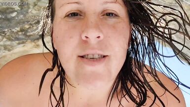 STEP MAMMA PUMPING ON A NUDUISTIC BEACH WITH STEPSON WHILST HUSBANDS SWIM. - 10 image