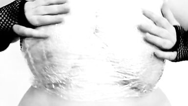 I dance with my big boobs wrapped in plastic wrap. LiaKahn spanish milf amateur curvy hot chubby submissive bitch slut - 3 image
