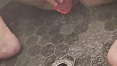 Bbw wife fucking herself in shower. - 7 image