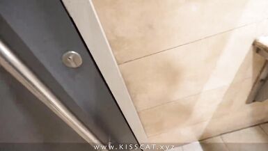 Why step son in public toilet with step mom? Stepmommy get risky cum in coffee - Kisscat - 14 image