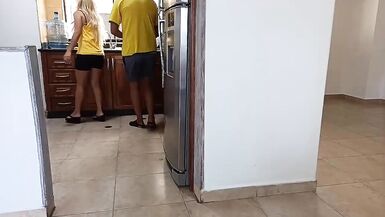 My stepfather's wife is a fool, she doesn't know that her husband fucks me when she is distracted by making dinner - 15 image