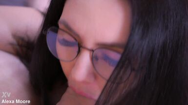Lecherous lady pegging her male's and gets cumshot. - 3 image